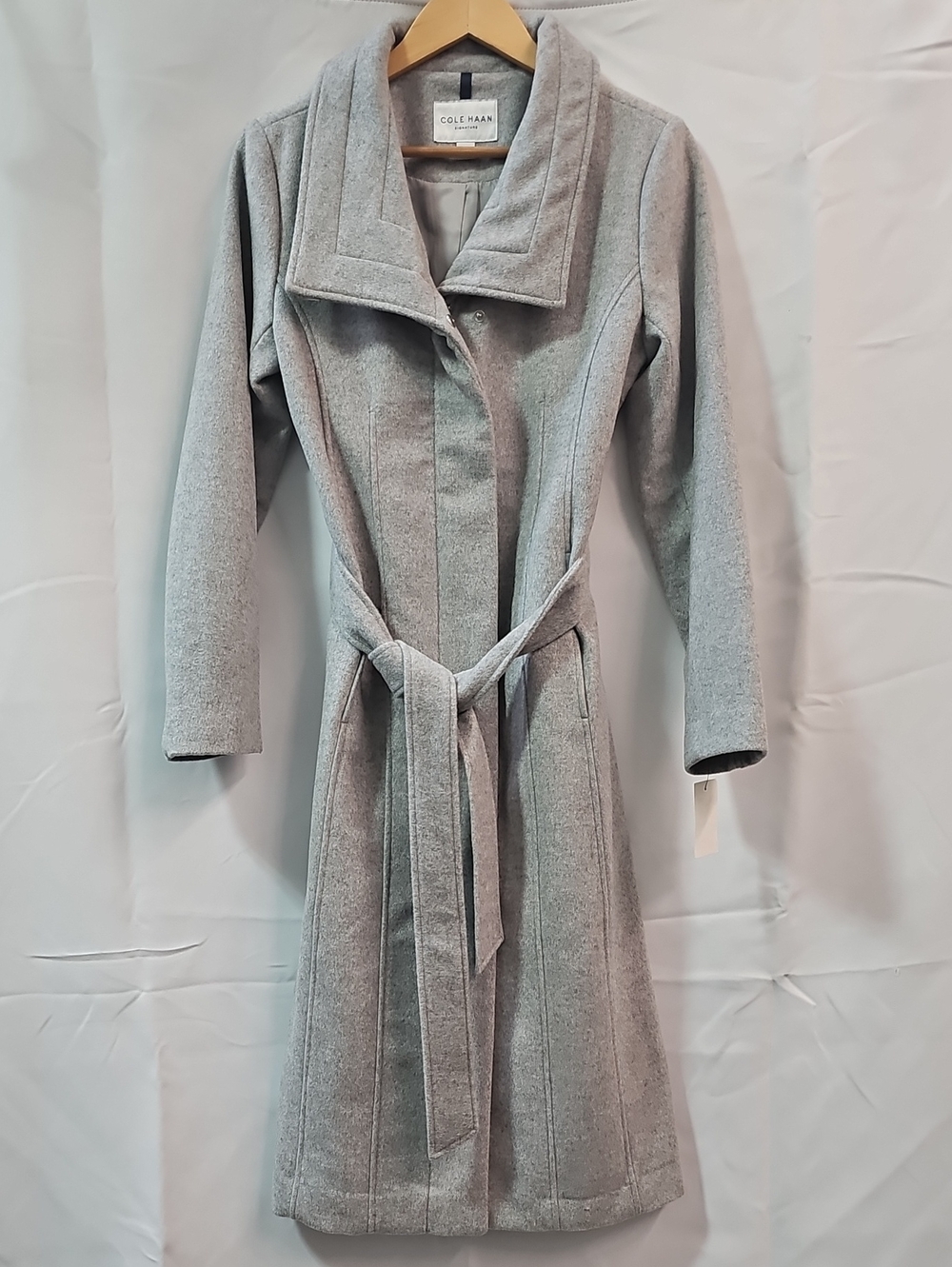 COLE HAAN IGY BELTED WOOL BLEND COAT BFPM-09-170
